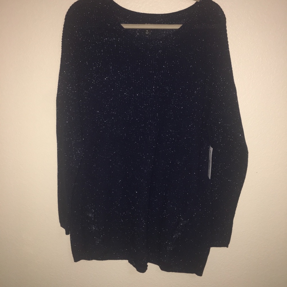 NWT! a.n.a.  Navy Blue X-Large Sparkly Sweater